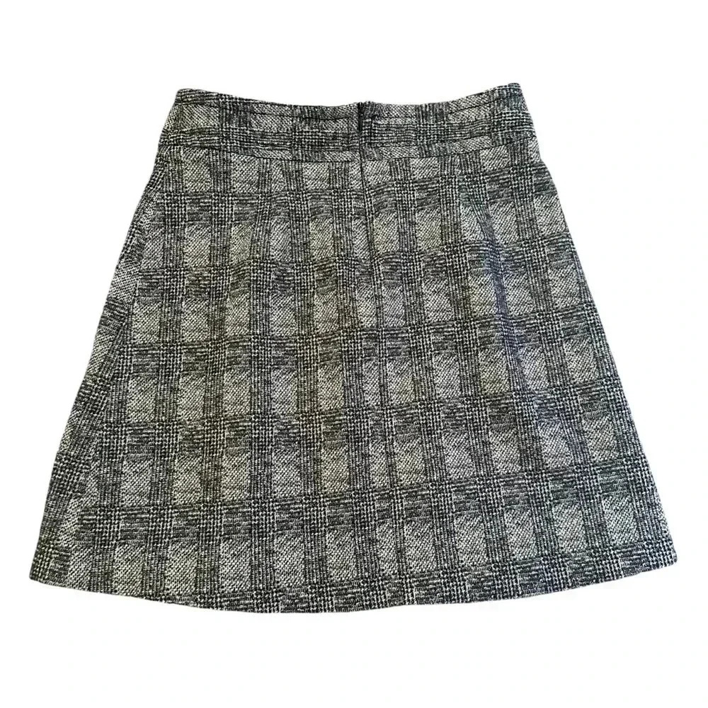 Zara Grey/blue plaid tweed style mini skirt size small - Picture 2 of 10